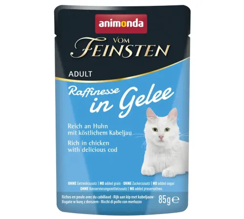 Vom Feinsten Adult Raffinesse (Курица и треска в желе), 85 г