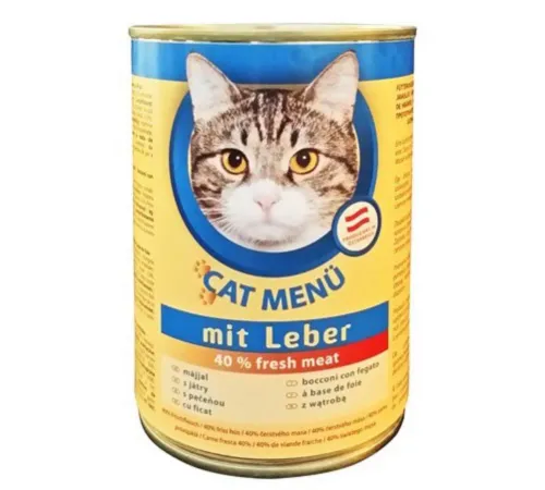 CAT Menu Консервир. корм для кошек (Печень), 415 г