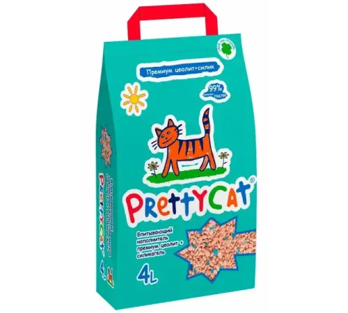 PrettyCat Наполнитель глиняный с део-кристаллами Premium, 2кг (4л)