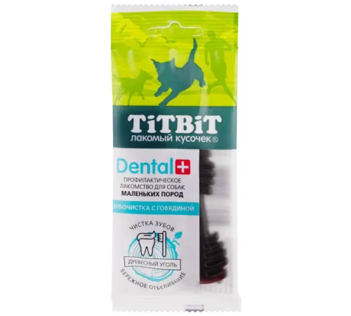 ТИТБИТ Зубочистка с говядиной Dental+, 26 г