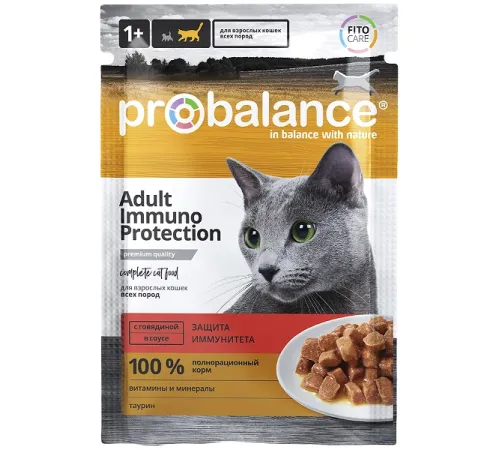 ProBalance Консервированный корм Immuno Protection Cat (Говядина в соусе), 85 г
