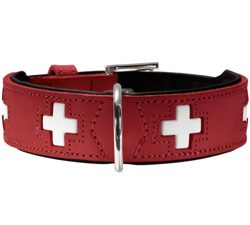 Hunter Ошейник Swiss, красный/черный, 37/XS-S
