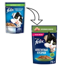 Felix Аппетитные кусочки для кошек (Кролик в желе), 75 г