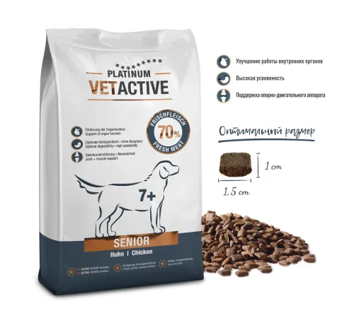 Platinum Vetactive Senior Dog (Курица), 5 кг