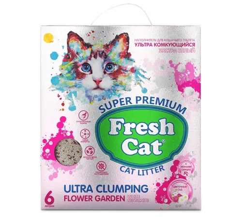 Fresh Cat Комкующийся наполнитель Цветущий сад, 6 л