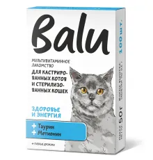 BALU Здоровье и энергия Лакомство мультивитаминное для кошек, 100 таб