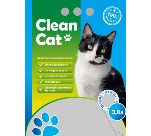 Clean Cat Наполнитель силикагелевый (Без запаха), 3,8 л