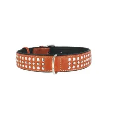 Collar Soft с металлическими украшениями LBrown 35 мм, 46-60 см
