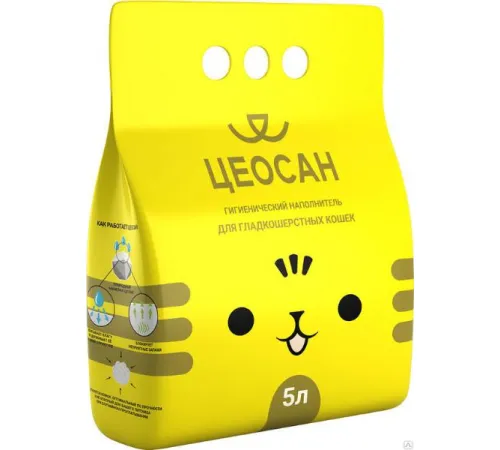 Цеосан Гигиенический наполнитель для гладкошерстных кошек, 5 л