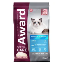 Award Special Care Adult Cat Sensitive Skin&Coat (Белая рыба), 1,5 кг
