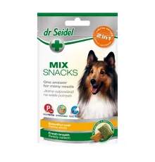 Dr. Seidel Snacks Микс 2в1 Лакомство для собак для красивой шерсти и свежего дыхания, 90 г