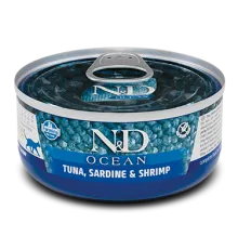 Консервы Farmina N&D Ocean Cat (Тунец, сардина, креветки), 70 г