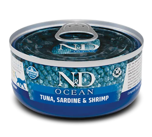 Консервы Farmina N&D Ocean Cat (Тунец, сардина, креветки), 70 г