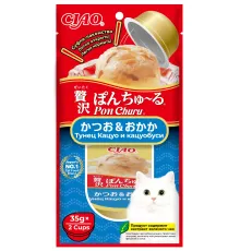 INABA CIAO Pon Churu Суфле-лакомство Тунец Кацуо и Кацуобуси, 35 г х 2 шт (уп)