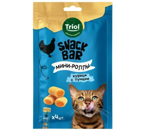 Triol Snack Bar Мини-роллы с начинкой из курицы с тунцом, 40 г