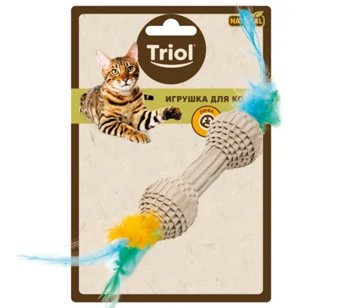 Triol Игрушка NATURAL Гантель с перьями, 10 см