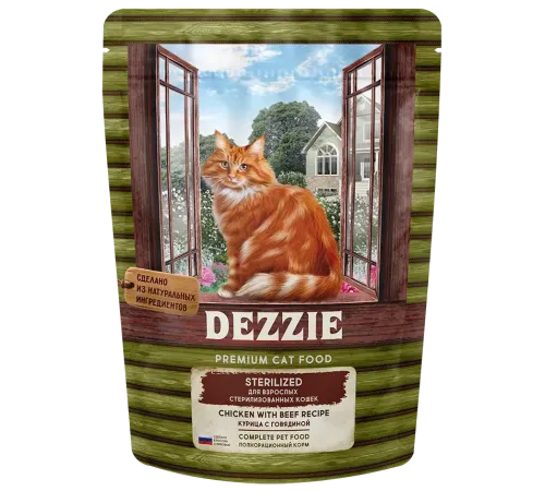 Dezzie Sterilized Cat (Курица, говядина), 400 г