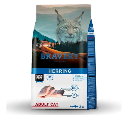 BRAVERY Adult Cat (Сельдь), 2 кг