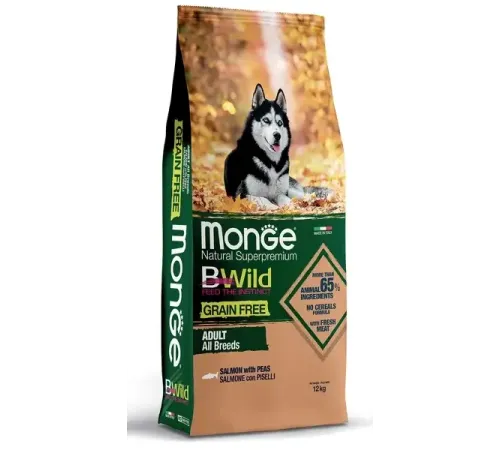 Monge Dog BWild Grain Free Adult All Breeds (Лосось), 12 кг