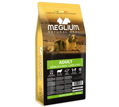 Meglium Dog Adult (Ягненок и рис), 2,5 кг
