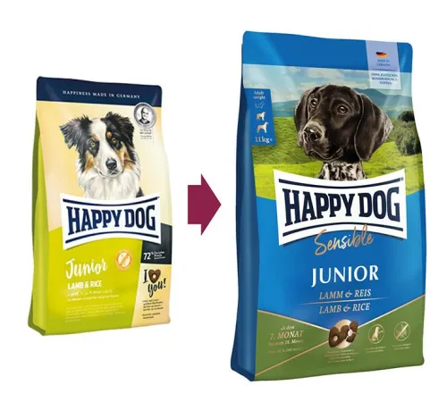 Happy Dog Junior Sensible (Ягненок и рис), 10 кг