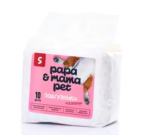 Papa&Mama Pet Подгузники для питомцев, S(2-4кг) 10шт