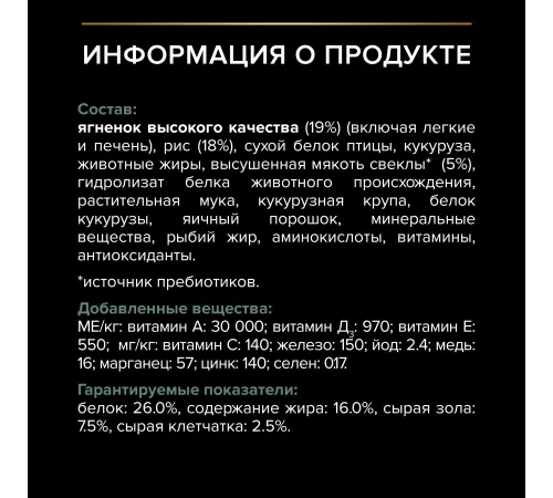 Pro Plan Medium Adult Sensitive Digestion (Ягненок), 3 кг