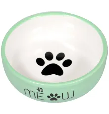 Mr.Kranch Миска для кошек MEOW 380 мл, зеленая