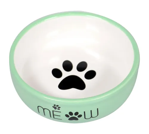 Mr.Kranch Миска для кошек MEOW 380 мл, зеленая