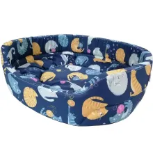 Happy Friends Лежанка овальная Кошки №1, 53х45х12 см