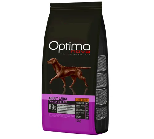 Optimanova Adult Large (Курица и рис), 12 кг