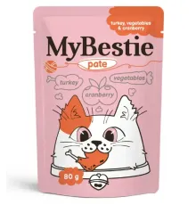 MyBestie Паштет для кошек (Индейка, овощи и клюква), 80 г