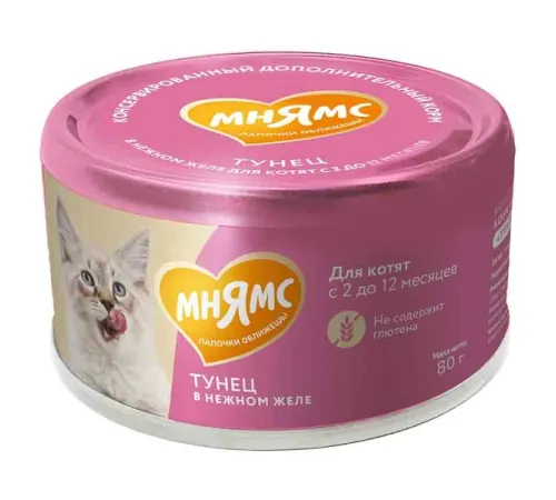 Мнямс Тунец в нежном желе для котят, 80 г
