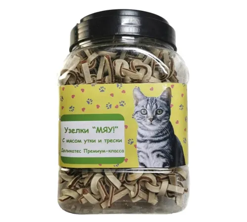 O'dog Узелки МЯУ Мясо утки и трески, 750 г
