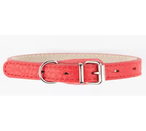 Mr.Kranch Ошейник кожаный прямой, красный, 48-60 см
