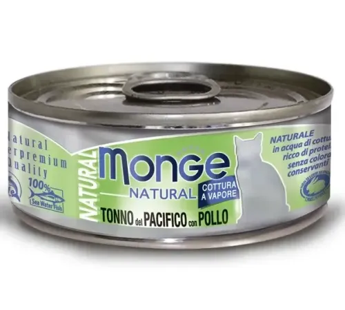 Monge Cat Natural Консервы из тихоокеанского тунца с курицей, 80 г