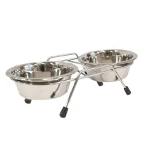 For Friends Подставка напольная с металлическими мисками, 0,235 л