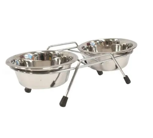 For Friends Подставка напольная с металлическими мисками, 0,235 л