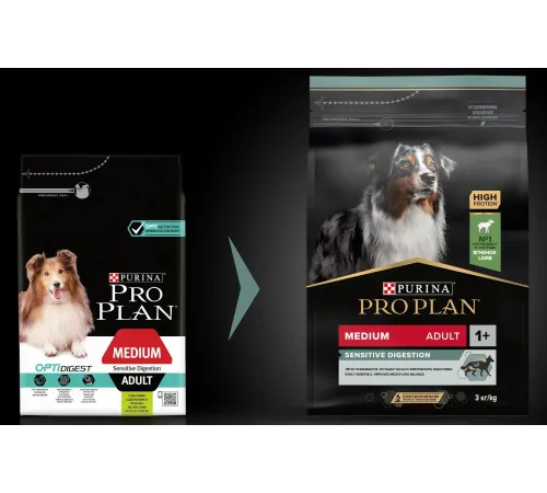 Pro Plan Medium Adult Sensitive Digestion (Ягненок), 3 кг