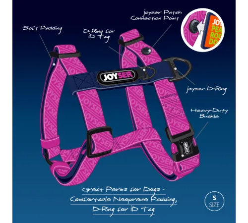 Joyser Шлея Base Step-in Harness, розовая, S