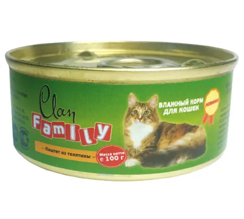 Clan Family Паштет из телятины для кошек №24, 100 г