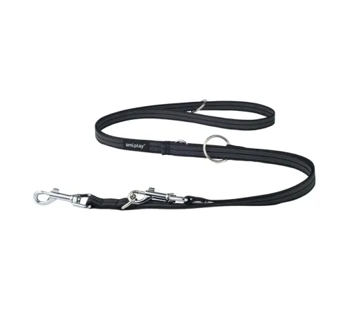 Поводок Amiplay 6 in 1 Rubber (Черный) 100-200 x 1,6 см