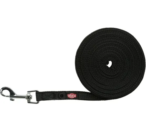 Trixie Поводок тросовый Tracking Leash, черный, S-M: 5 м/15 мм