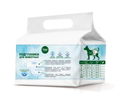 Triol Подгузники для собак HYGIENE, XS (12 шт/уп)