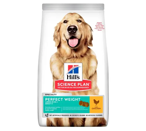 Hill's Science Plan Perfect Weight для крупных собак (курица), 12 кг