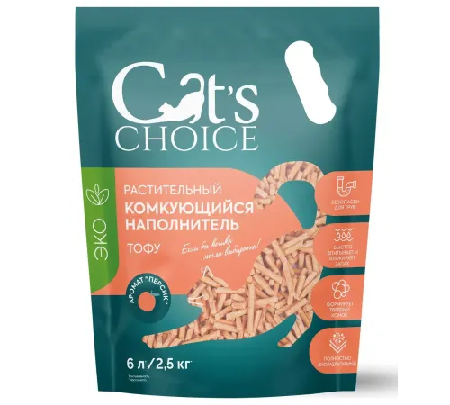 Cat's choice Наполнитель тофу (Персик), 6л/2,5 кг