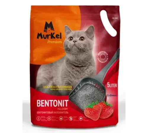 Murkel Наполнитель бентонитовый (Клубника), 5 л/4 кг