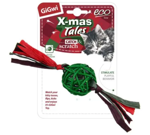 GiGwi X-mas Tales Мячик с колокольчиком 8 см