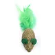 Котики собачки Игрушка Мышка из кошачьей мяты с пером, 12 см