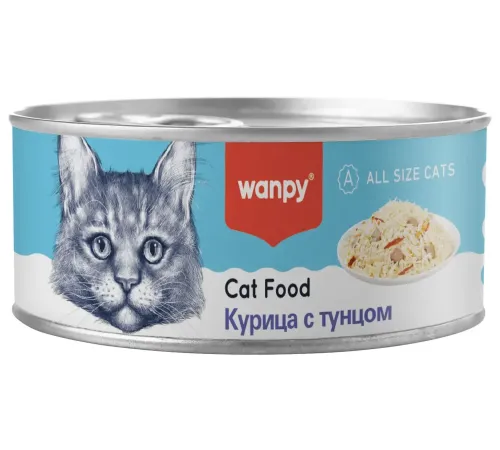 Wanpy Cat Консервы Курица с тунцом, 95 г